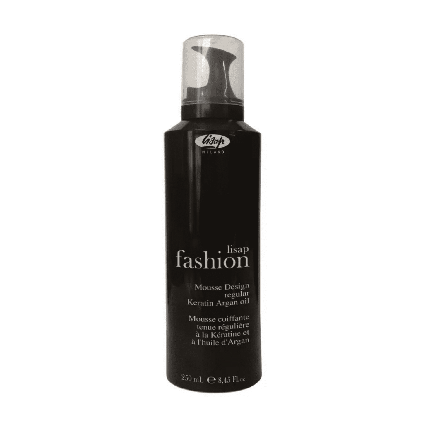 Spumă cu fixare ușoară cu keratină și ulei de argan, Fashion Mousse Regular, Lisap Milano, 250 ml