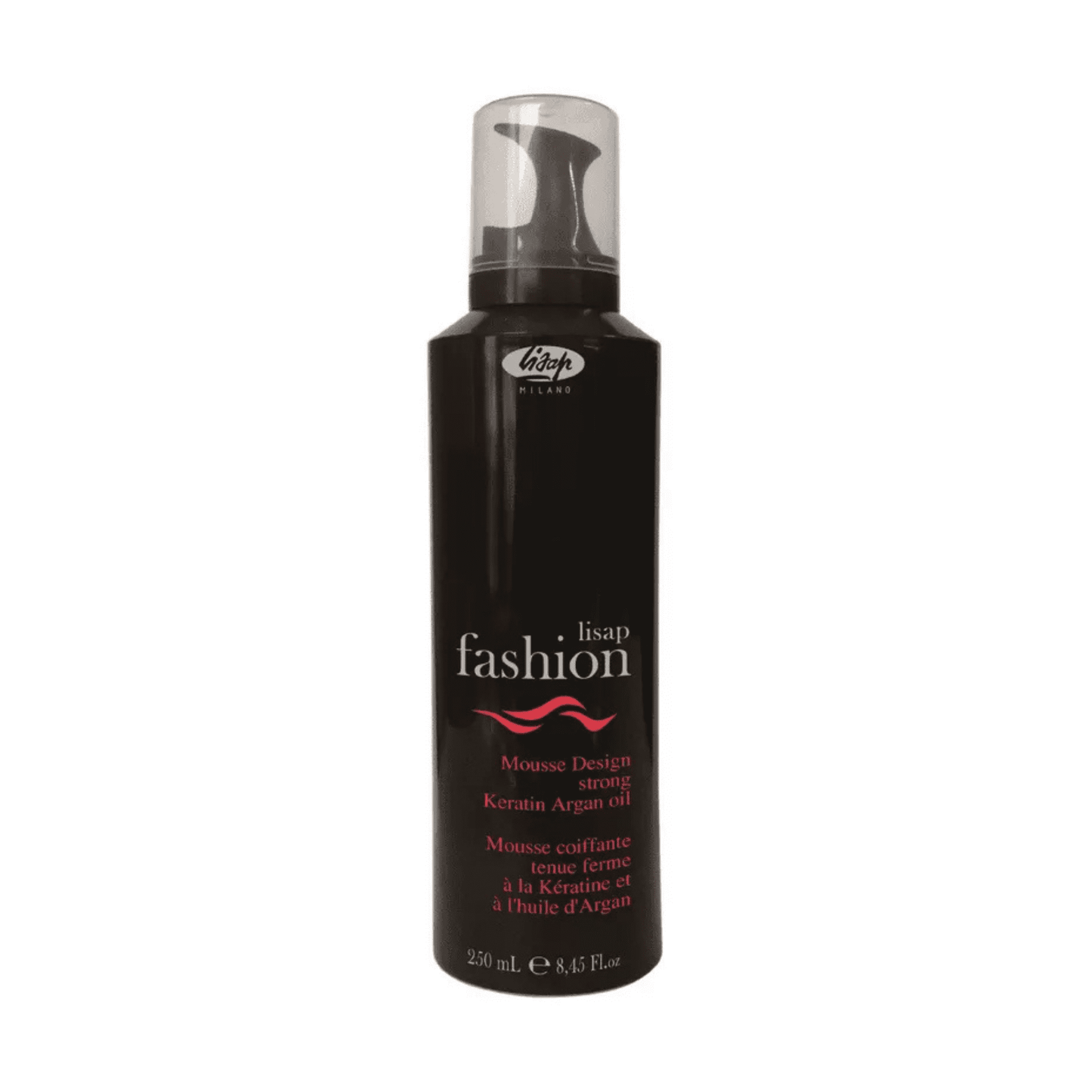 Spumă cu fixare intensă cu keratină și ulei de argan, Fashion Mousse Strong, Lisap Milano, 250 ml