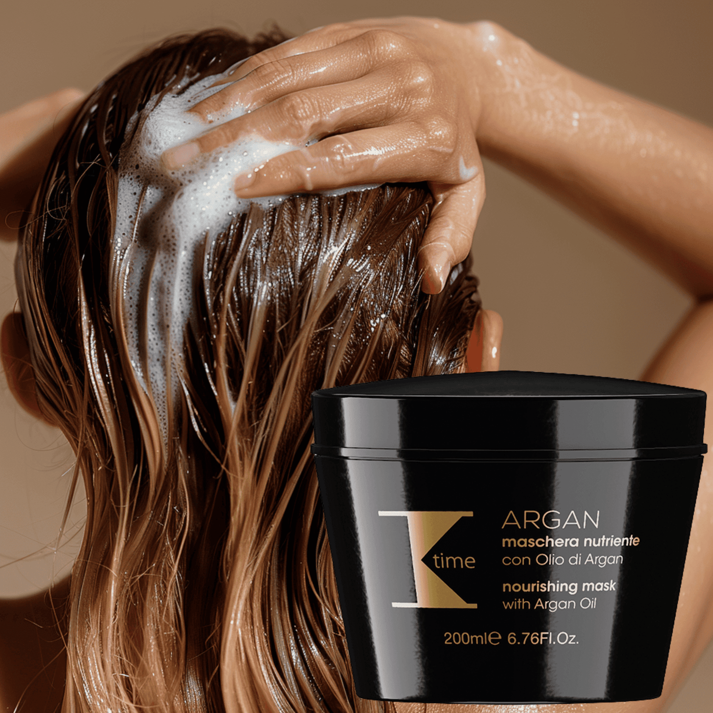 Mască întreținere tratament strălucire cu ulei de argan, Argan Nourish Mask, K-Time, 200 ml