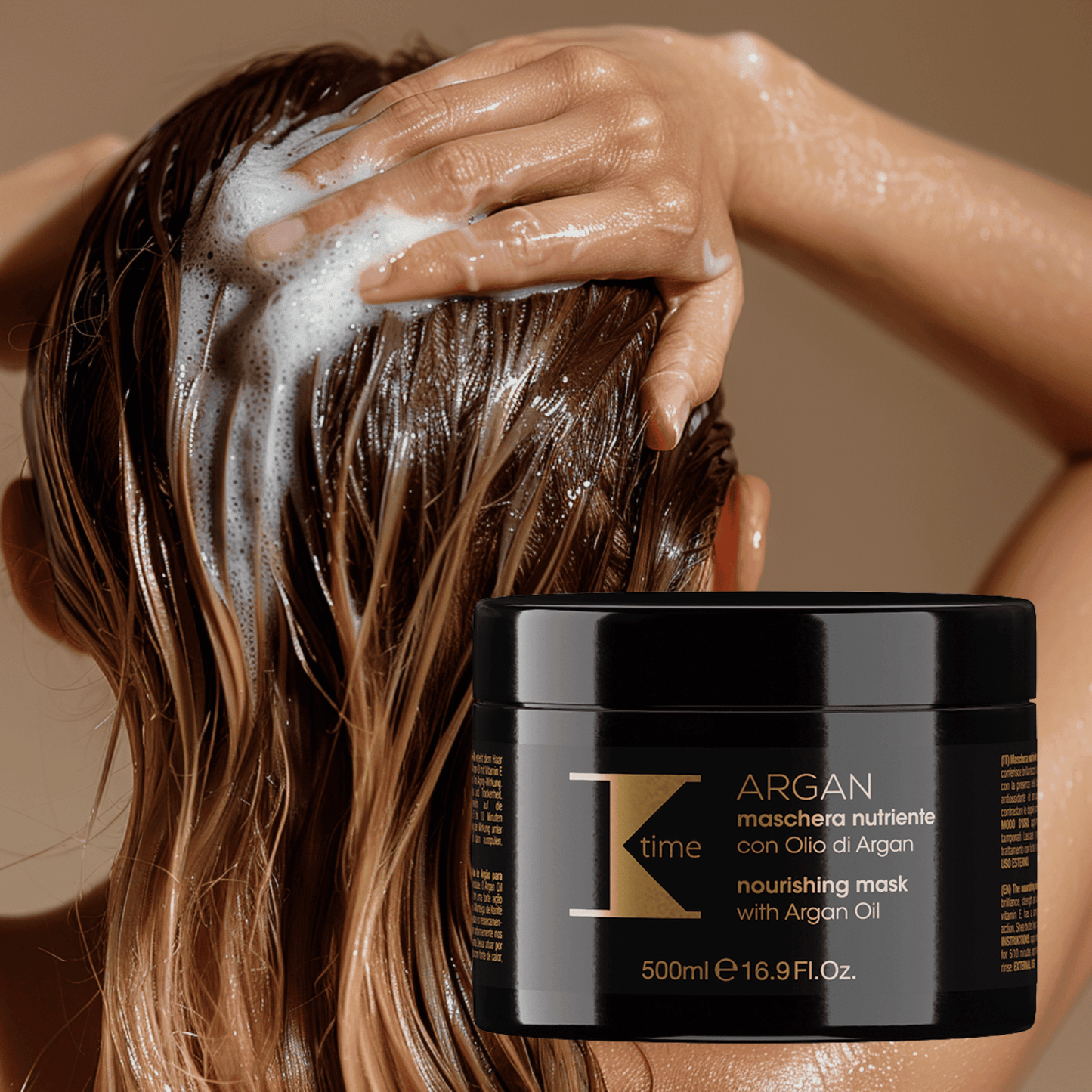 Mască tratament strălucire cu ulei de argan, Argan Nourish Mask, K-Time, 500 ml