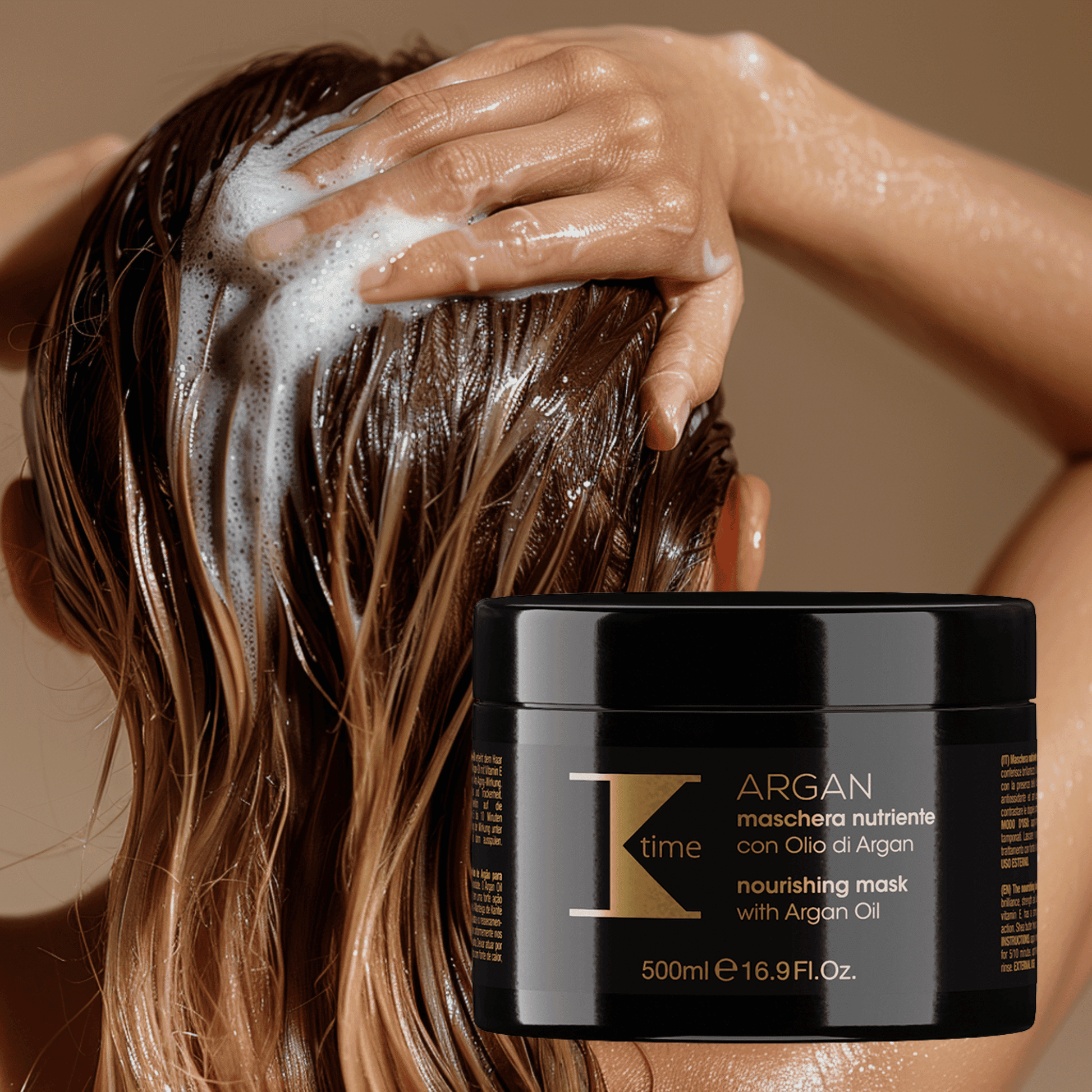 Mască tratament strălucire cu ulei de argan, Argan Nourish Mask, K-Time, 500 ml