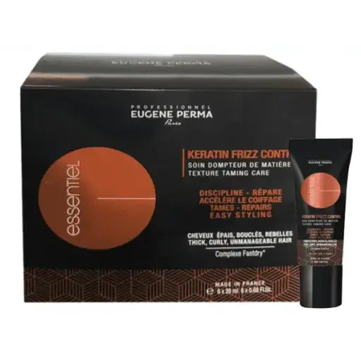 Fiole tratament cu keratina pentru netezire, Essentiel Keratin Frizz Control Eugene Perma, 6x20ml