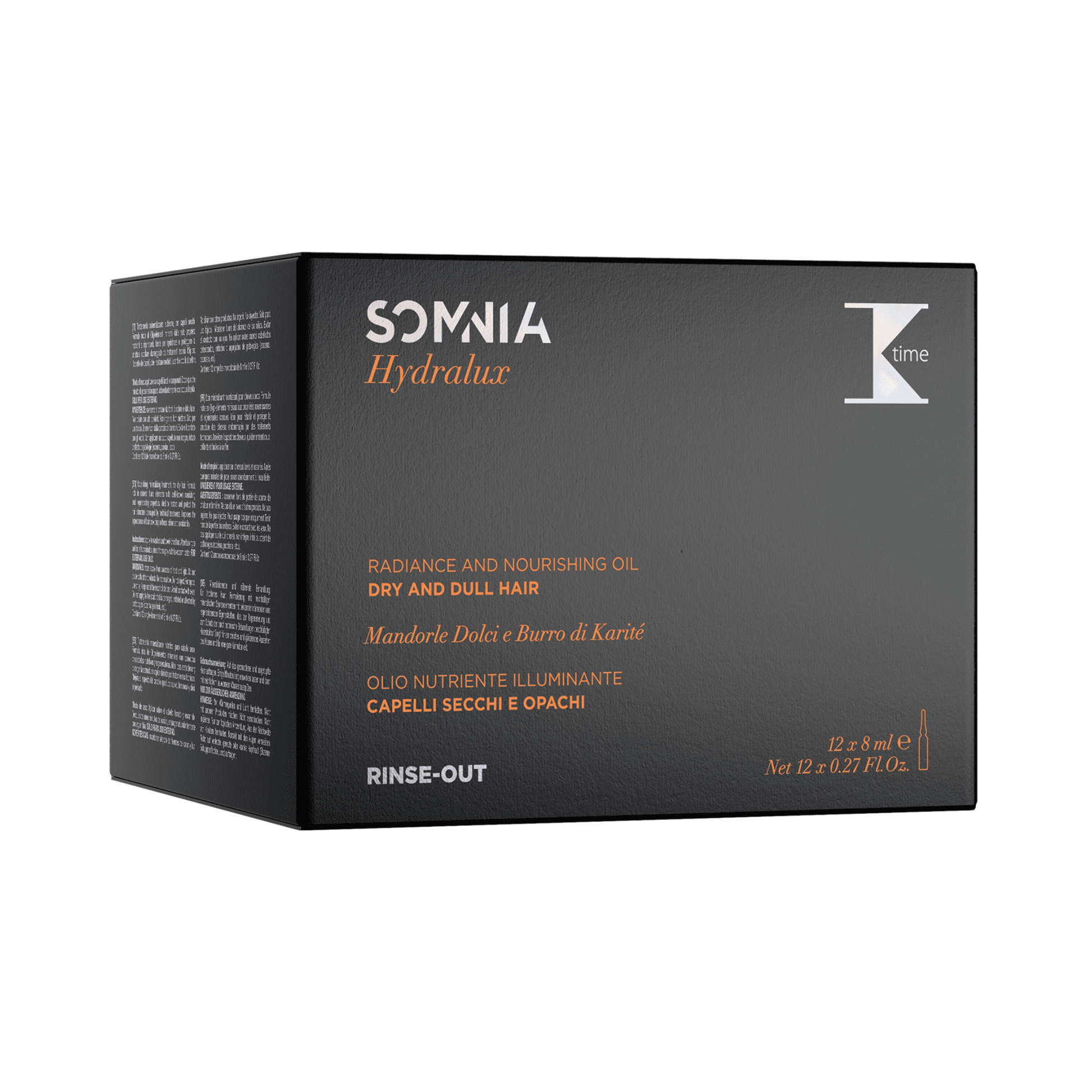 Fiole nutritive pentru par uscat, Hydralux Phials, K-Time, 12x8ml