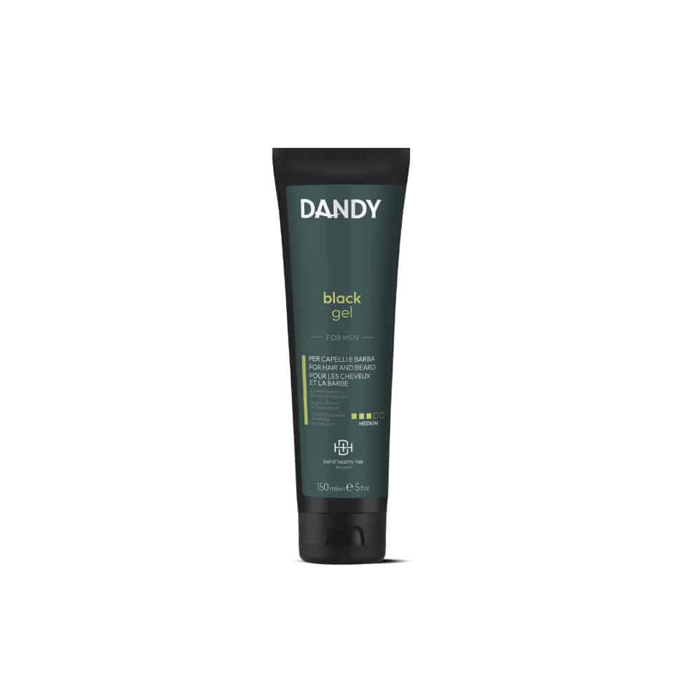 Gel fixare cu acoperire fire albe pentru păr și barbă, Black Gel, Dandy, 150 ml
