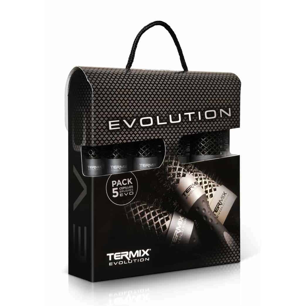 Set 5 perii de par, Evolution Plus, Termix, Fibre ionizate, Par gros, 17,23,28,32,43Ø