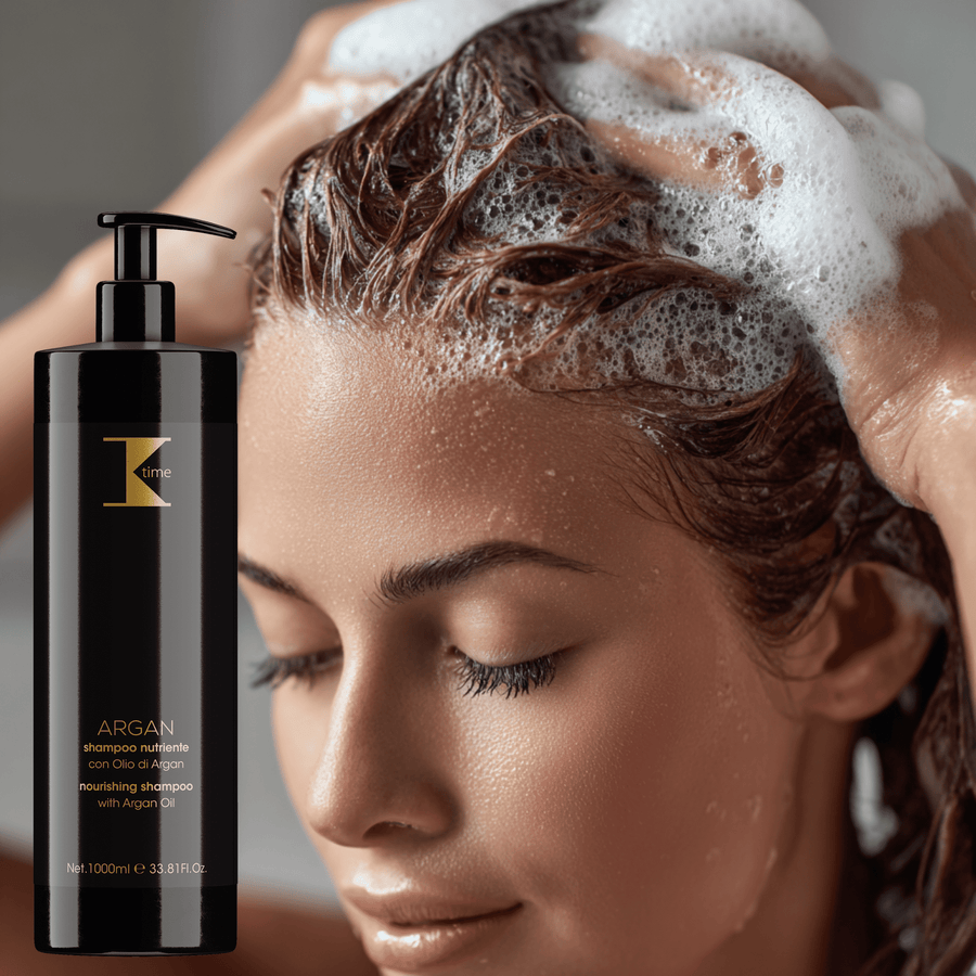 Șampon tratament strălucire cu ulei de argan, Argan Nourish Shampoo, K-Time, 1000 ml