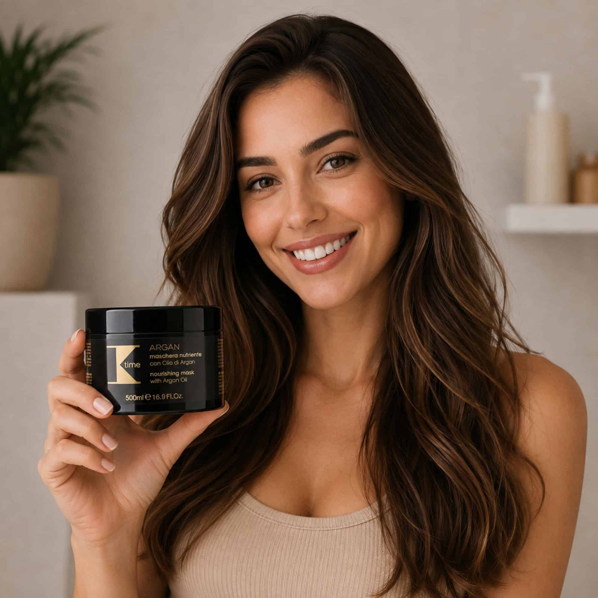 Mască tratament strălucire cu ulei de argan, Argan Nourish Mask, K-Time, 500 ml