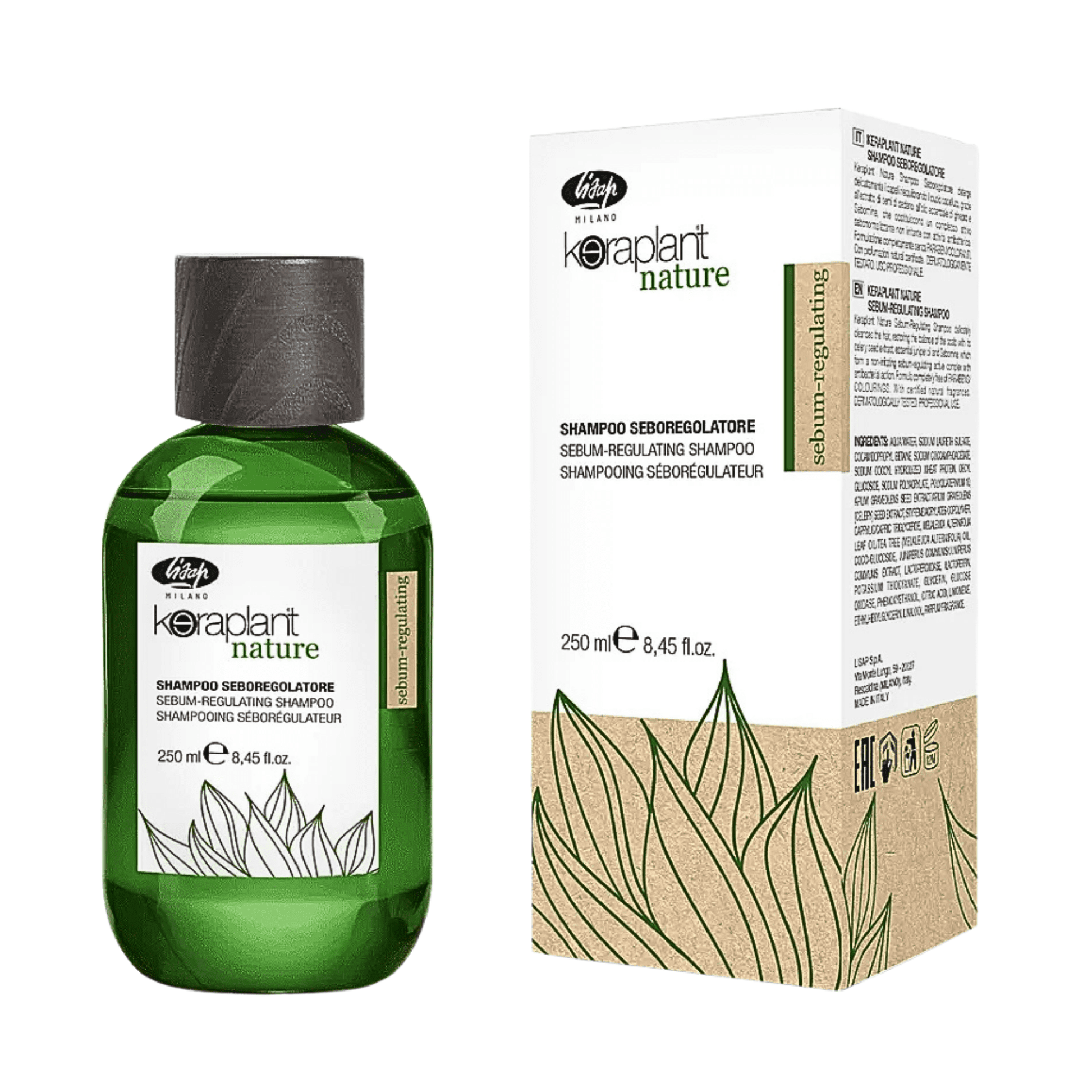 Șampon profesional împotriva părului gras Keraplant Lisap Milano 250 ml