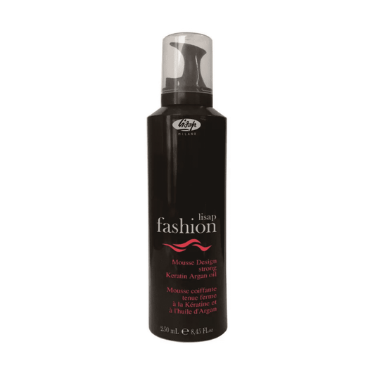 Spumă cu fixare intensă cu keratină și ulei de argan, Fashion Mousse Strong, Lisap Milano, 250 ml