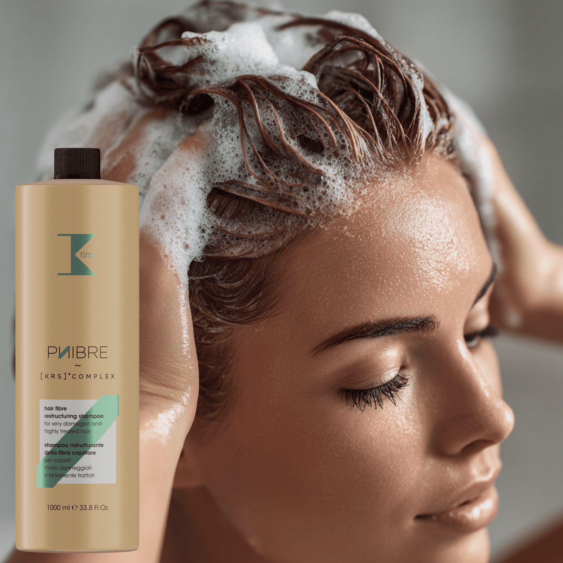 Șampon tratament reconstrucție, Phibre Shampoo, K-Time, 1000 ml