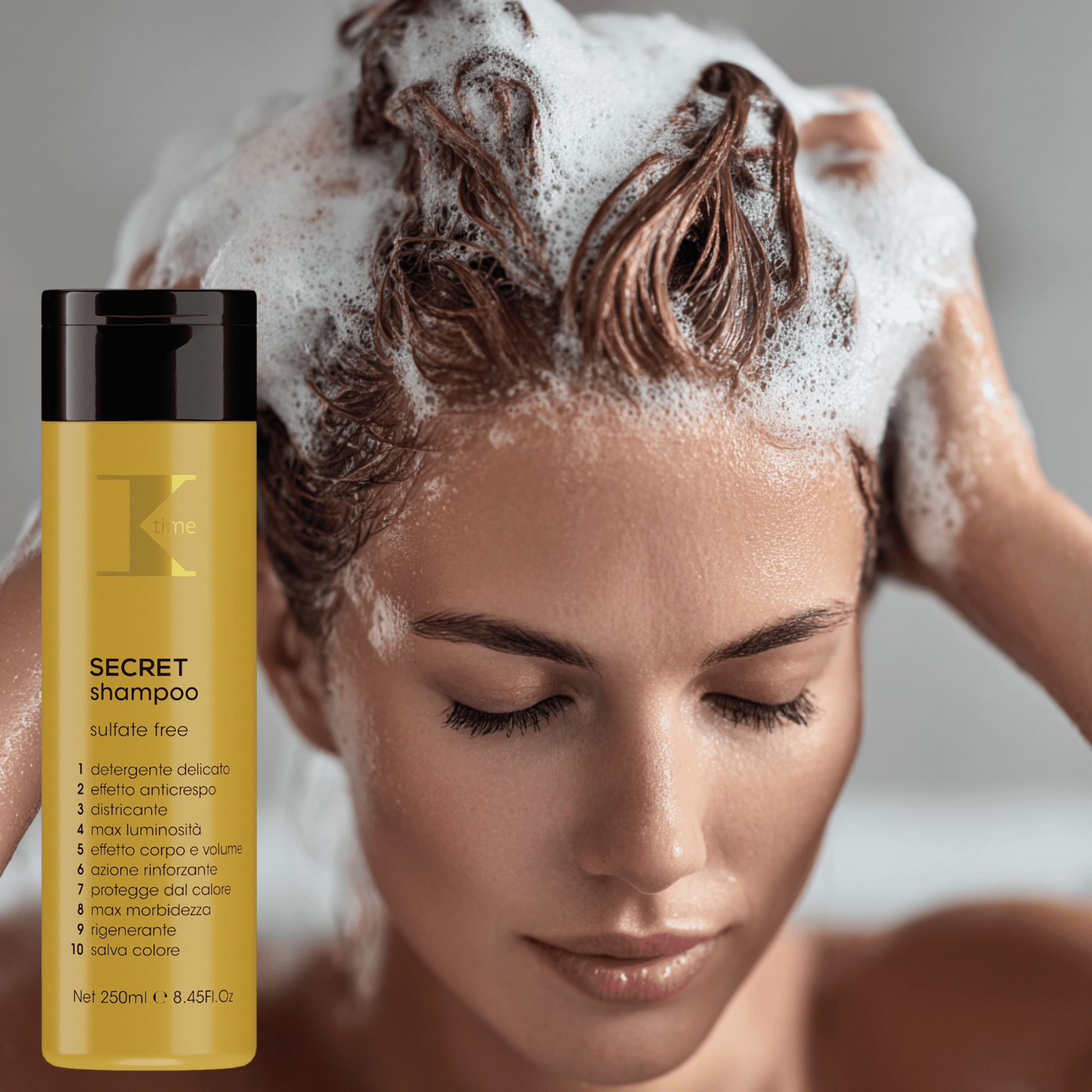 Șampon fără sulfați 10 în 1, Secret Shampoo, K-Time, 250 ml