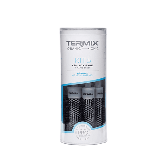 Set 5 perii de par, Ceramic Ionic, Termix, Fibre ionizate, 17,23,28,32,43Ø