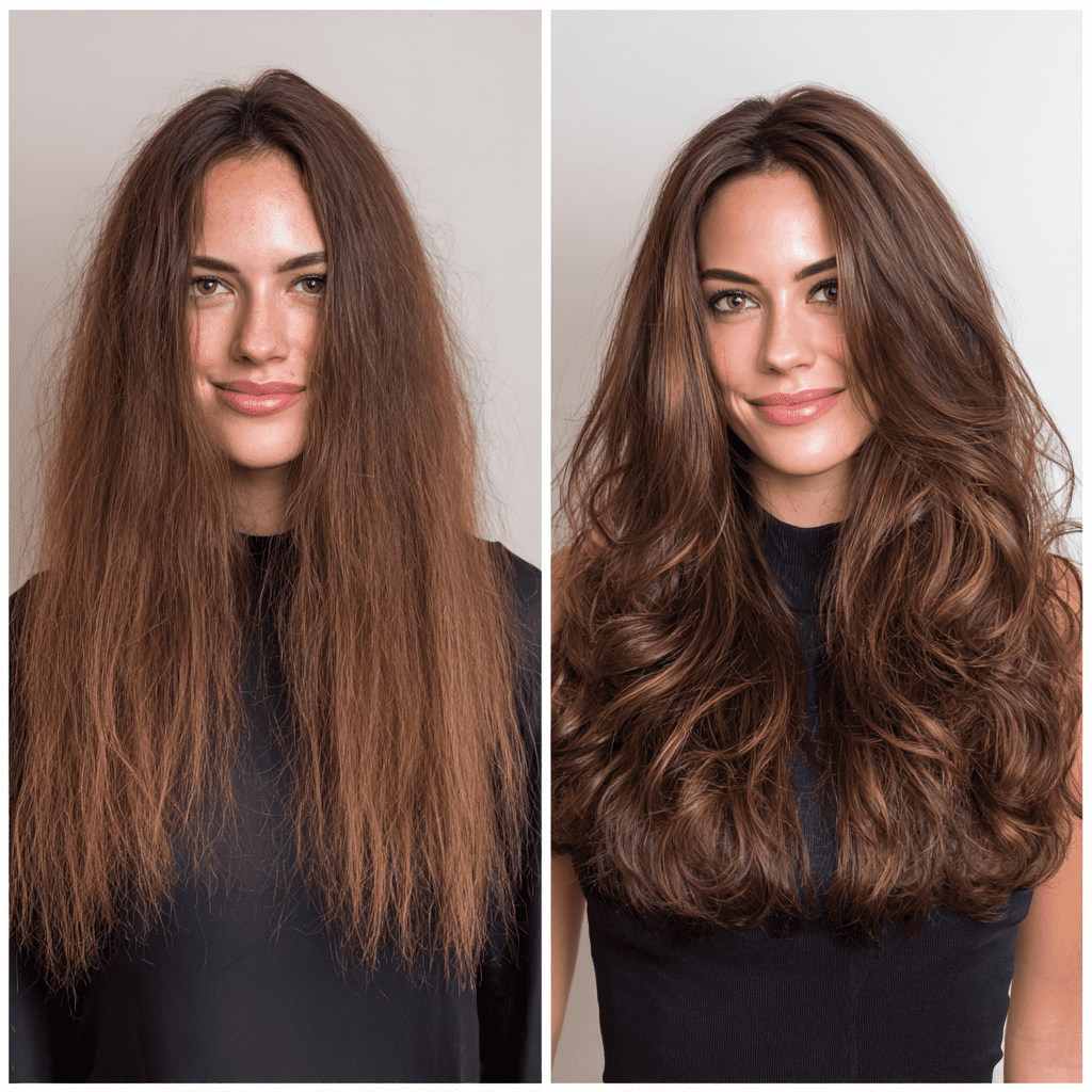 before and after tratament botox pentru păr